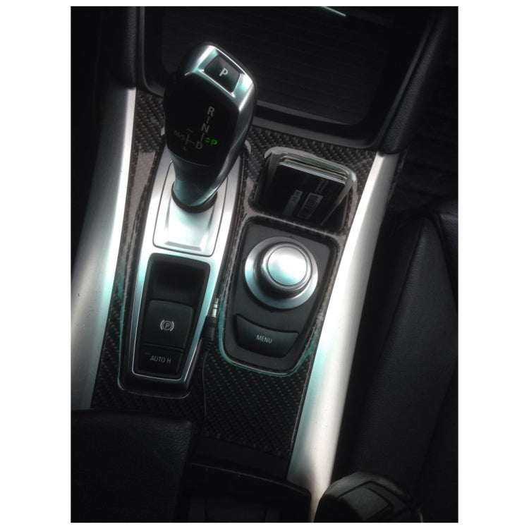 Car Carbon Fiber Solid Color Gear Panel Decorative Sticker for BMW X5 2008-2013 / X6 2009-2014, Low-level Configuration Left Drive, Gear Panel