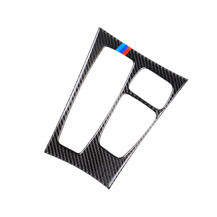 Car Carbon Fiber Tricolor Gear Panel Decorative Sticker for BMW X5 2008-2013 / X6 2009-2014, Low-level Configuration Left Drive, Gear Panel(Tricolor)
