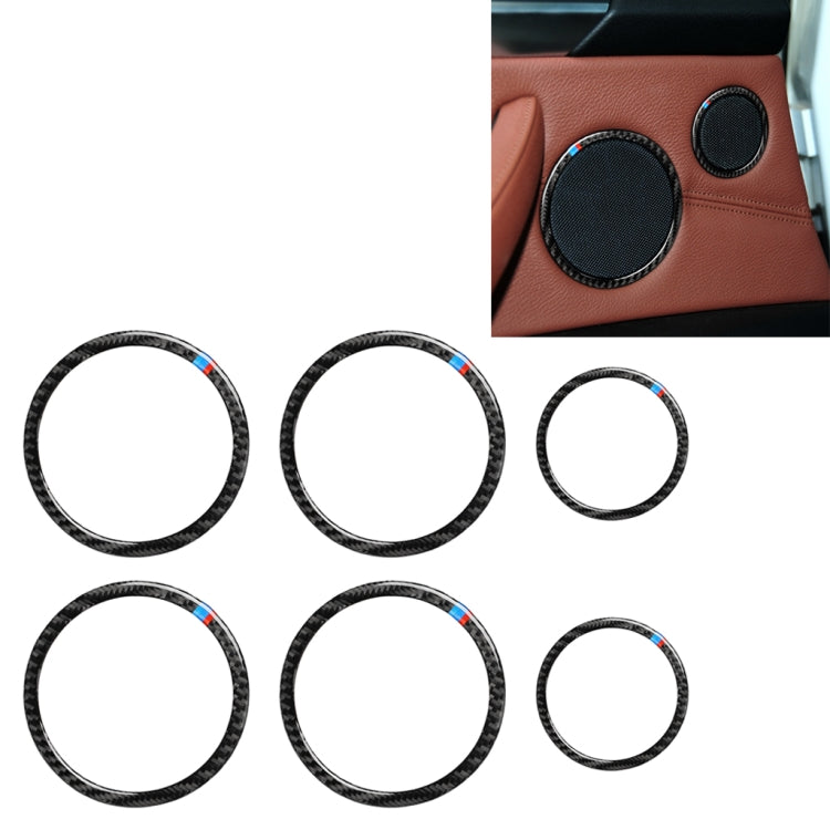 6 in 1 Car Carbon Fiber Tricolor Horn Ring Decorative Sticker for BMW 2008-2013 E70 / 2008-2014 E71, Left and Right Drive Universal, Horn Ring(Tricolor)