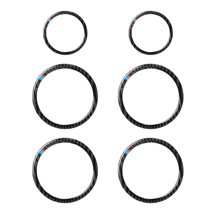 6 in 1 Car Carbon Fiber Tricolor Horn Ring Decorative Sticker for BMW 2008-2013 E70 / 2008-2014 E71, Left and Right Drive Universal, Horn Ring(Tricolor)