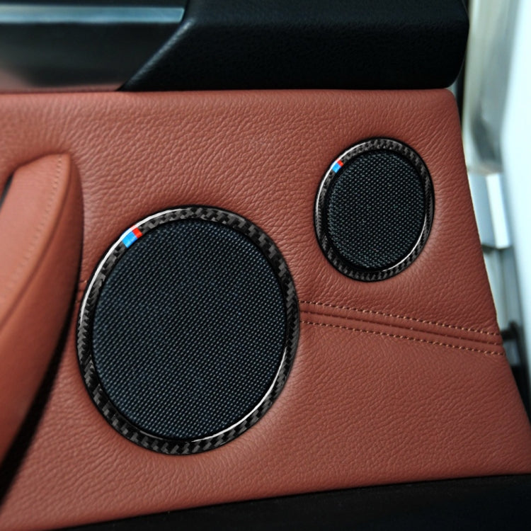 6 in 1 Car Carbon Fiber Tricolor Horn Ring Decorative Sticker for BMW 2008-2013 E70 / 2008-2014 E71, Left and Right Drive Universal, Horn Ring(Tricolor)
