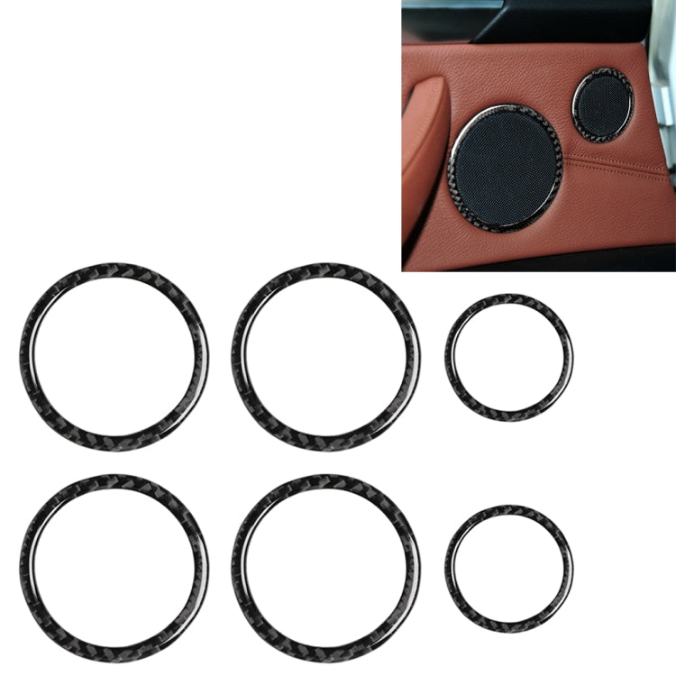 6 in 1 Car Carbon Fiber Solid Color Horn Ring Decorative Sticker for BMW 2008-2013 E70 / 2008-2014 E71, Left and Right Drive Universal, Horn Ring