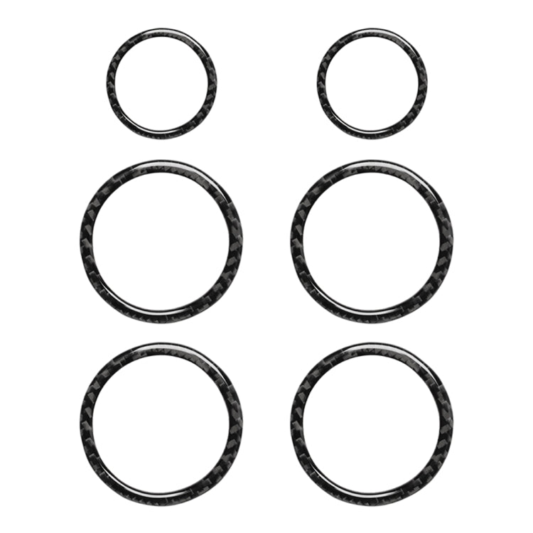 6 in 1 Car Carbon Fiber Solid Color Horn Ring Decorative Sticker for BMW 2008-2013 E70 / 2008-2014 E71, Left and Right Drive Universal, Horn Ring