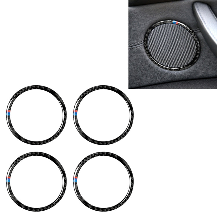 4 in 1 Car Carbon Fiber Tricolor Horn Ring Decorative Sticker for BMW 2008-2013 E70 / 2008-2014 E71, Left and Right Drive Universal, Horn Ring(Tricolor, 4 PCS)