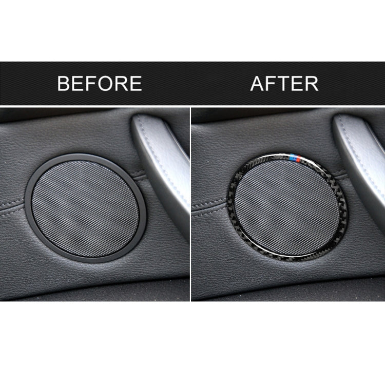 4 in 1 Car Carbon Fiber Tricolor Horn Ring Decorative Sticker for BMW 2008-2013 E70 / 2008-2014 E71, Left and Right Drive Universal, Horn Ring(Tricolor, 4 PCS)