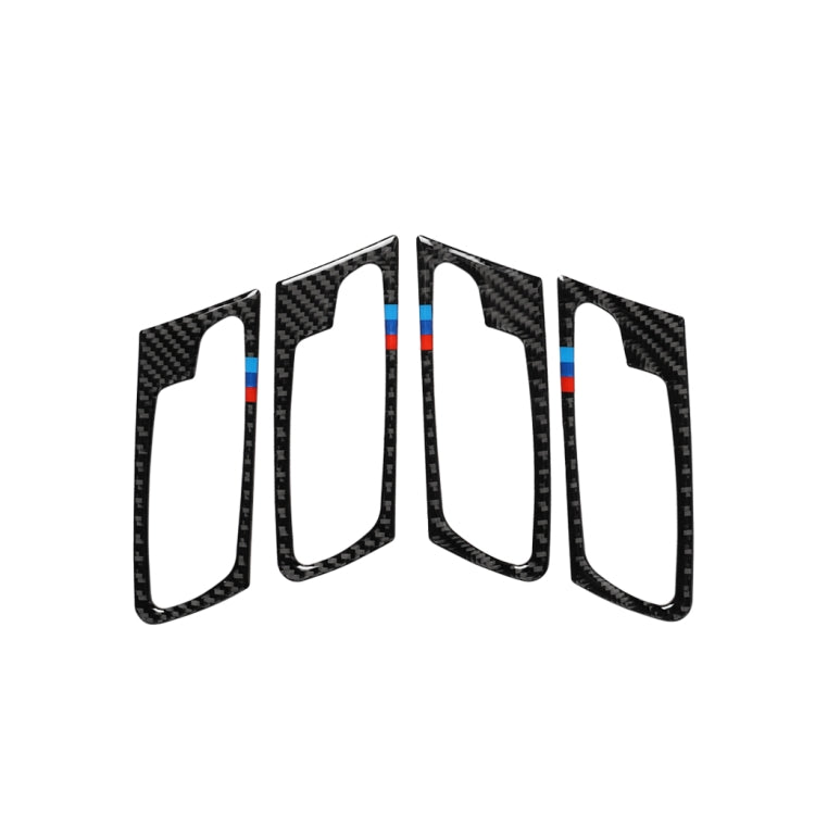 4 in 1 Car Carbon Fiber Tricolor Door Handle Decorative Sticker for BMW 2008-2014 X5 E70 / E71, Left Drive, Door Handle(Tricolor)