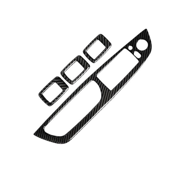 4 in 1 Car Carbon Fiber Solid Color Window Lift Switch Panel Decorative Sticker for BMW 2008-2013 X5 E70 / 2009-2014 X6 E71, High Configuration Left Drive, Window Lift Switch Panel