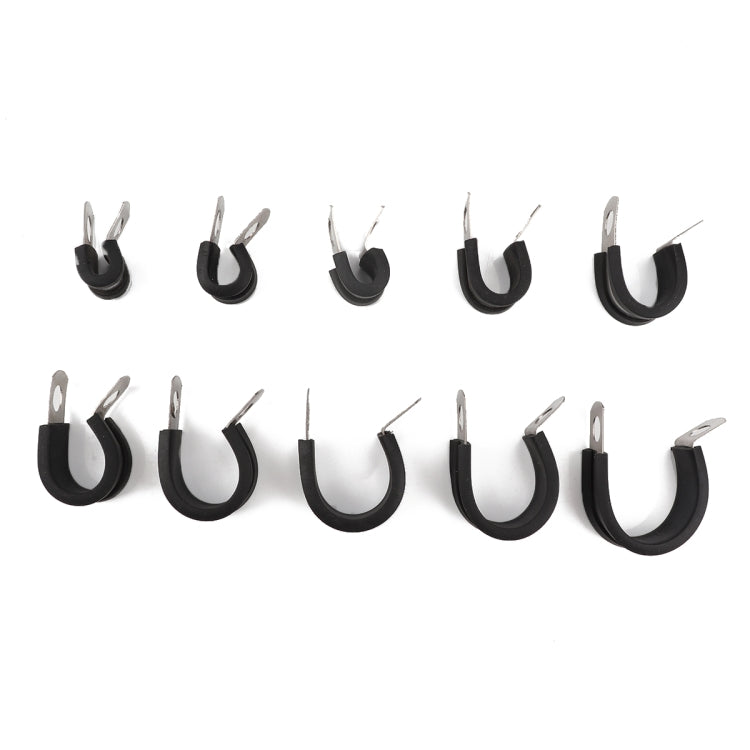 10 PCS Car Rubber Cushion Pipe Clamps Stainless Steel Clamps, Size: 5/8 inch (16mm), Size: 5/8 inch (16mm)