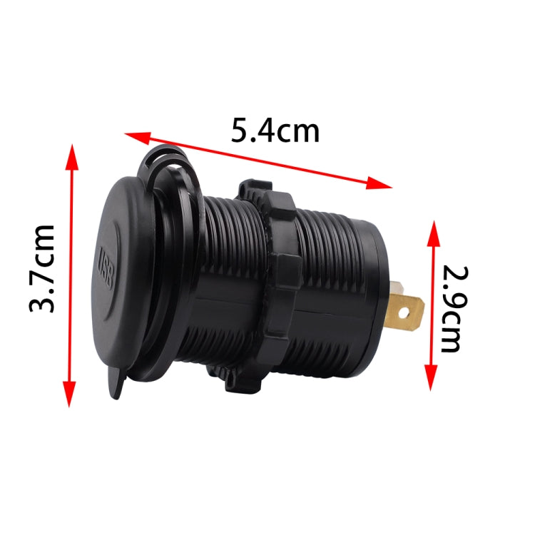Universal Car Dual USB Charger Power Outlet Adapter 4.2A 5V IP66 with Aperture + 60cm Cable, 4.2A + 60cm Cable(Red Light), 4.2A + 60cm Cable(Blue Light), 4.2A + 60cm Cable(Orange Light)