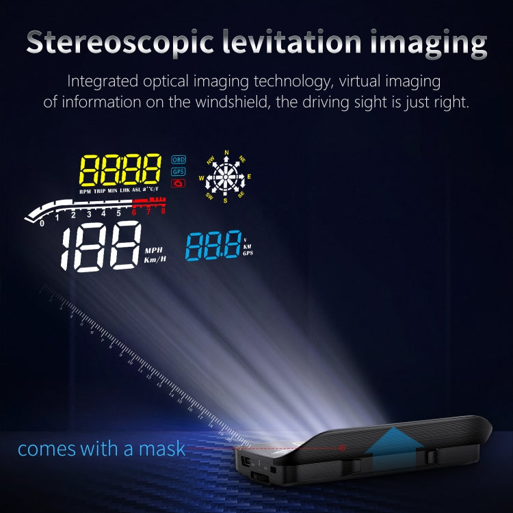 D1 Car OBD2 HUD Head-up Display GPS Speed Meter Speed / Voltage / Water Temperature Speed Alarm, D1