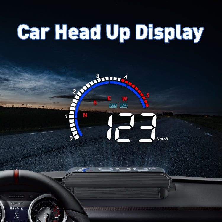 M13 Plus OBD2 + GPS Mode Car Head-up Display HUD Overspeed / Speed / Water Temperature Alarm, M13 Plus