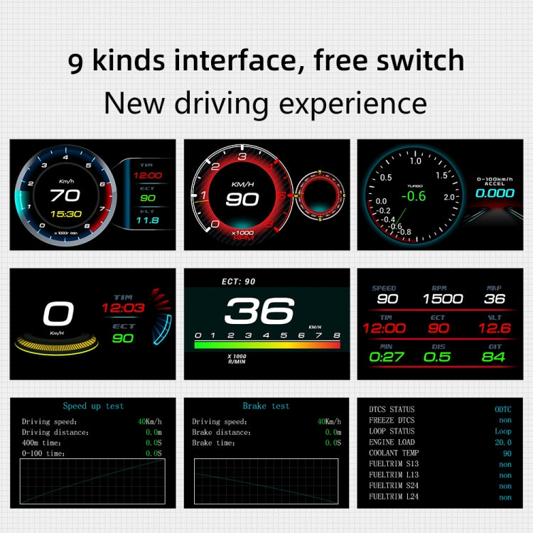 F9 OBD2 Car HUD Head-up Display Speed / Water Temperature / Voltage Display, F9 OBD2