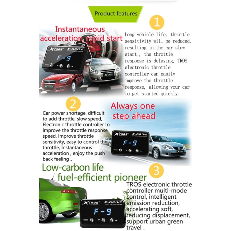 TROS KS-5Drive Potent Booster Electronic Throttle Controller, For KIA Rio 2011-2016, For KIA Sportage 2015-, For KIA K3 2016-, For Hyundai Kona 2017-, For Hyundai Genesis Coupe 2006-, For Hyundai Avante 2016-, For Hyundai Grand Starex 2012-            ...
