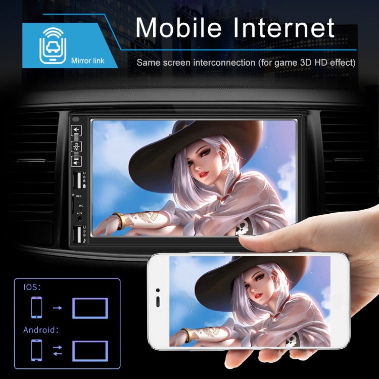 A2821 Car 7 inch Screen HD MP5 Player, Support Bluetooth / FM with Remote Control, Standard, Standard + 4LEDs Light Camera, Standard + 8LEDs Light Camera