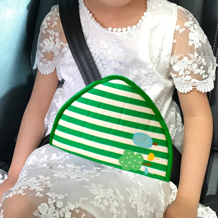 Car Child Seat Belt Adjusting and Fixing Device Buttons Seat Belt Anti-strangulation Shoulder Cover, Cotton Fabric Pink Stripes, Cotton Fabric Green Stripes, Mesh Fabric Lion, Flannel Fabric Ladybug
