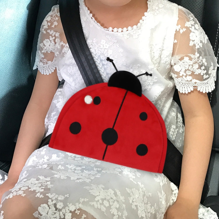 Car Child Seat Belt Adjusting and Fixing Device Buttons Seat Belt Anti-strangulation Shoulder Cover, Cotton Fabric Pink Stripes, Cotton Fabric Green Stripes, Mesh Fabric Lion, Flannel Fabric Ladybug