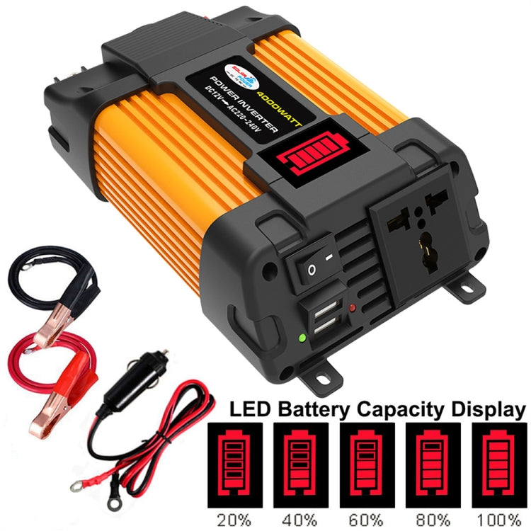 Little Wasp 12V to 110V 4000W Car Power Inverter with LED Display & Dual USB, 12V to 110V 4000W