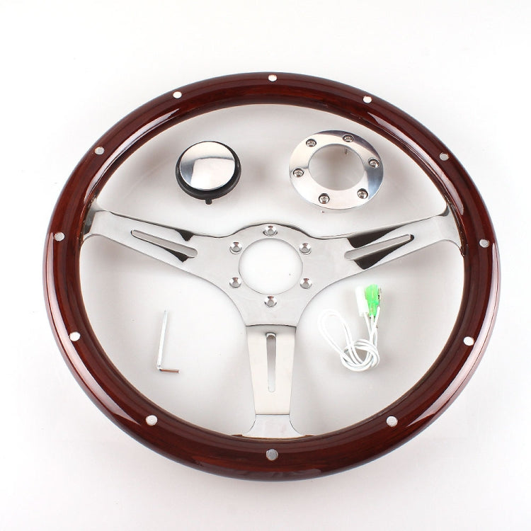 Car Modification 380mm Racing Sports Universal Perforated Steering Wheel, 380mm Steering Wheel