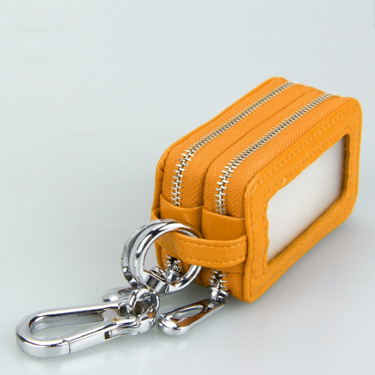 9075 Universal Crocodile Texture Cowhide Double Zipper Car Key Case
