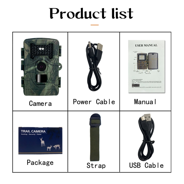 PR2000 2 Inch LCD Screen Infrared Night Vision Wildlife Hunting Trail Camera, PR2000