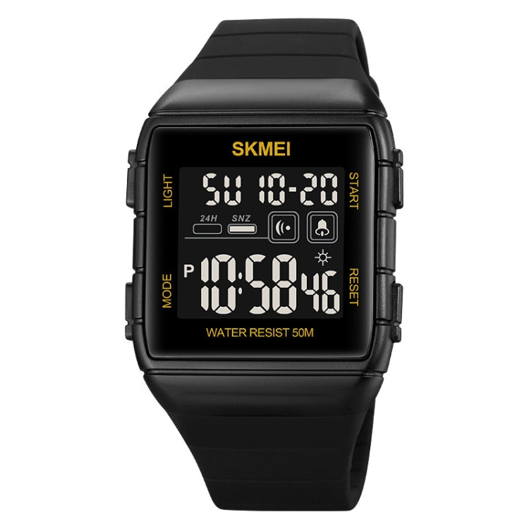 SKMEI 1960 Stainless Steel Buckle Silicone Strap Waterproof Electronic Watch, 1960 Black Gold, 1960 Black and White Machine, 1960 Black and Black Machine, 1960 Blue