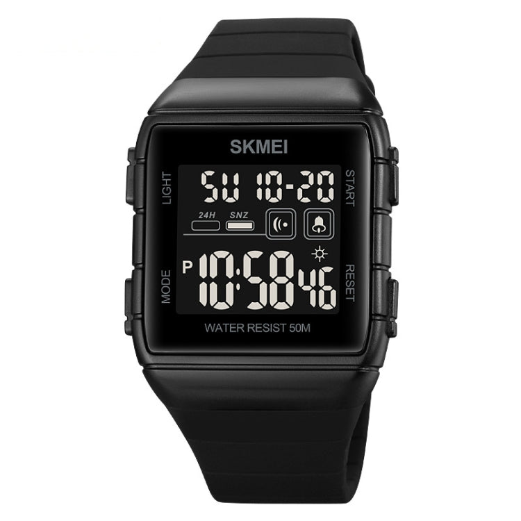 SKMEI 1960 Stainless Steel Buckle Silicone Strap Waterproof Electronic Watch, 1960 Black Gold, 1960 Black and White Machine, 1960 Black and Black Machine, 1960 Blue
