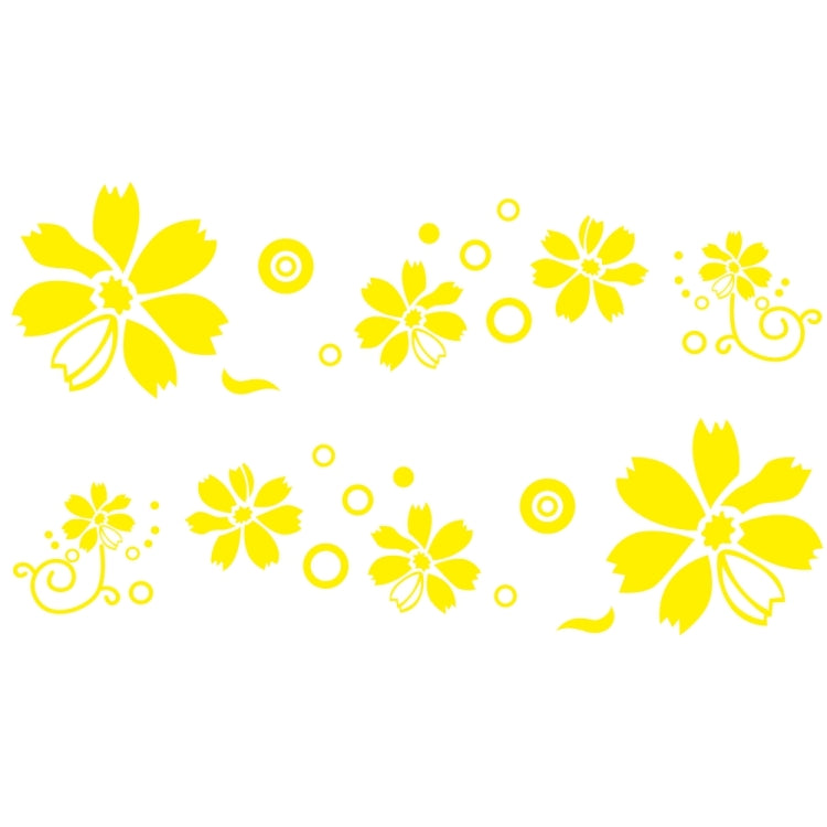 2 PCS/Set D-510 Flowers Pattern Car Modified Decorative Sticker, D-510