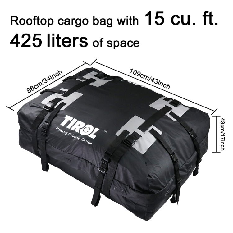 T24528 15 Cubic Foot Car Universal Rainproof Roof Luggage Outdoor Camper Roof Bag, T24528