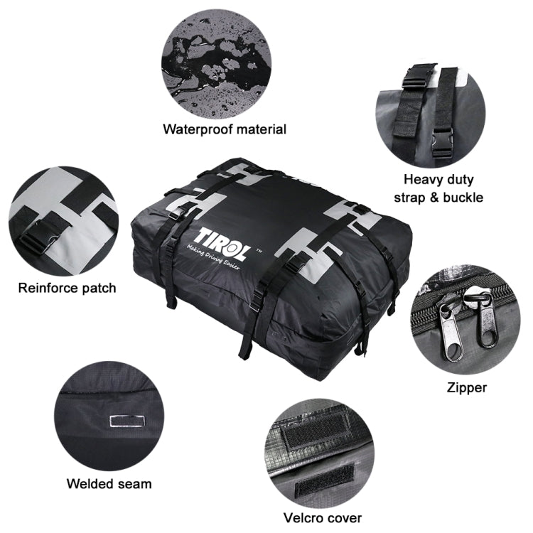T24528 15 Cubic Foot Car Universal Rainproof Roof Luggage Outdoor Camper Roof Bag, T24528