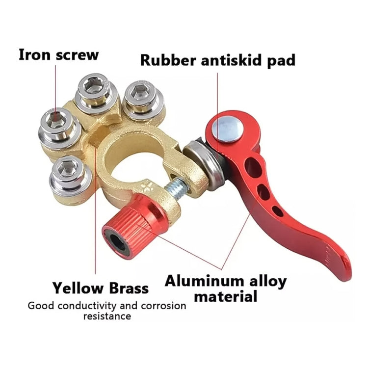 1 Pair Car Battery Terminals Quick Disconnect Cables Connectors, with L Wrench + Insulation Pad, with L Wrench + Insulation Pad