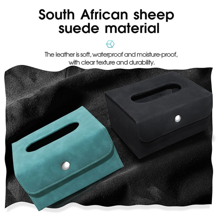 2 PCS Car Hanging Type Tissue Box Sheepskin Leather Facial Tissue Case