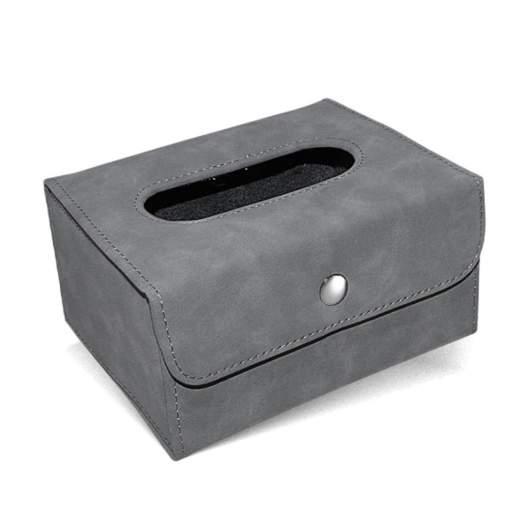 2 PCS Car Hanging Type Tissue Box Sheepskin Leather Facial Tissue Case