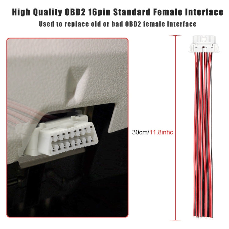 30cm 16Pin Fixed Terminal Extension Cable, Female Plug for Honda, Female Plug for Volkswagen, Male Plug, Female Plug for KIA