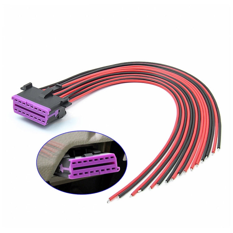 30cm 16Pin Fixed Terminal Extension Cable, Female Plug for Honda, Female Plug for Volkswagen, Male Plug, Female Plug for KIA