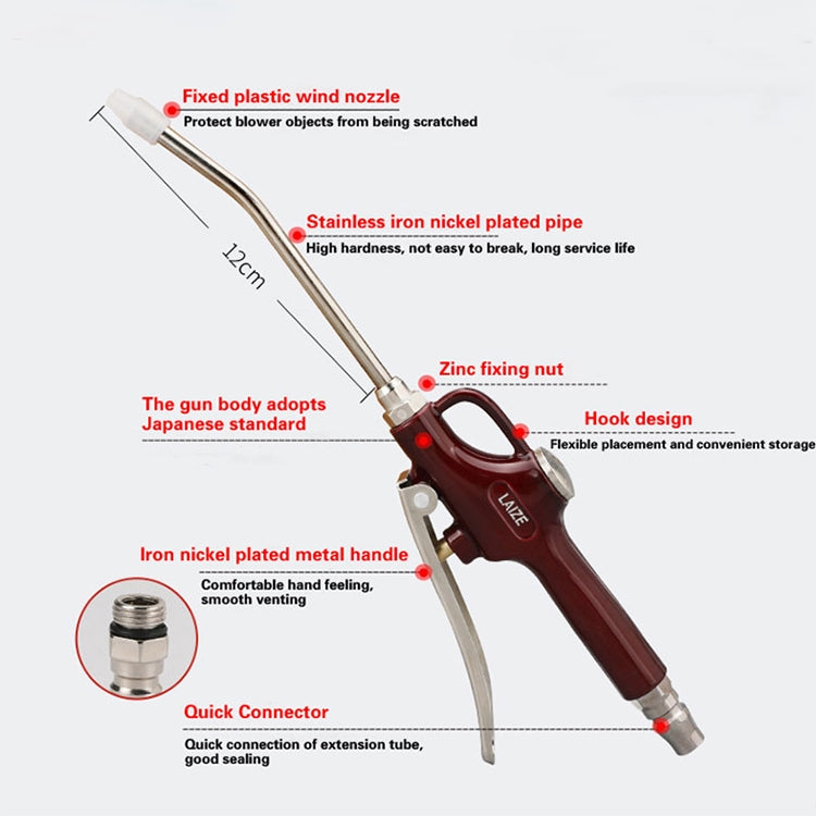 LAIZE Aluminum Alloy Cleaning Dust Removing Gun Strong Blow Dust Gun, Blow Dust Gun