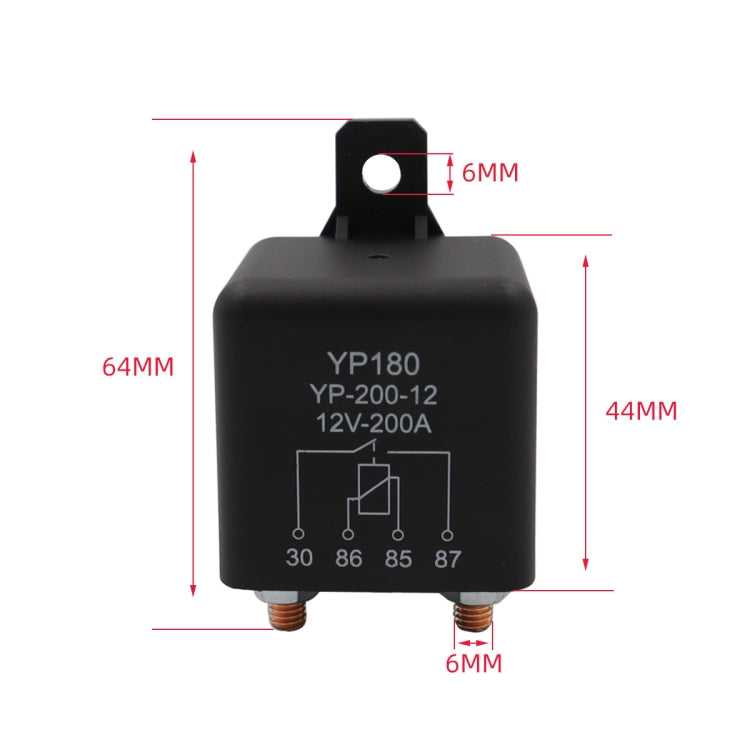 Car 4 Pin 12V 200A Starter Relay Switch, 4 Pin 12V 200A