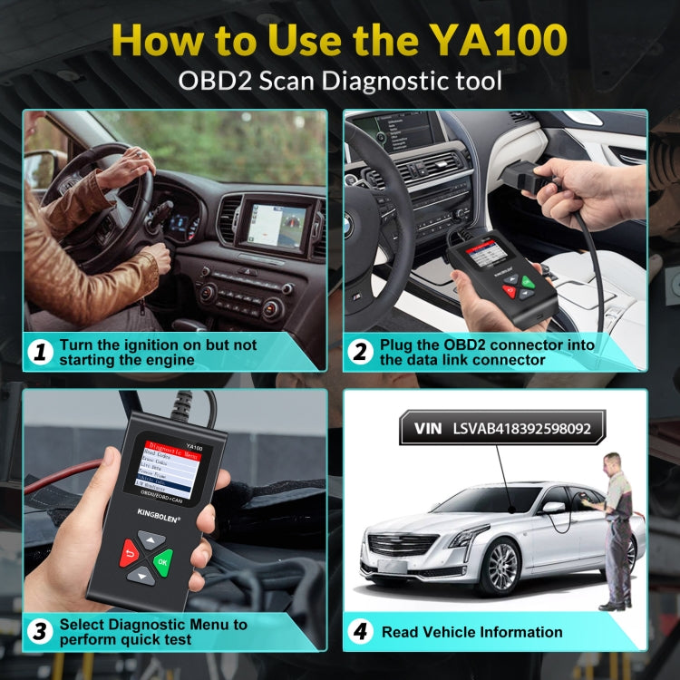 KINGBOLEN YA100 OBD2 Car Engine Fault Diagnosis Tool, YA100