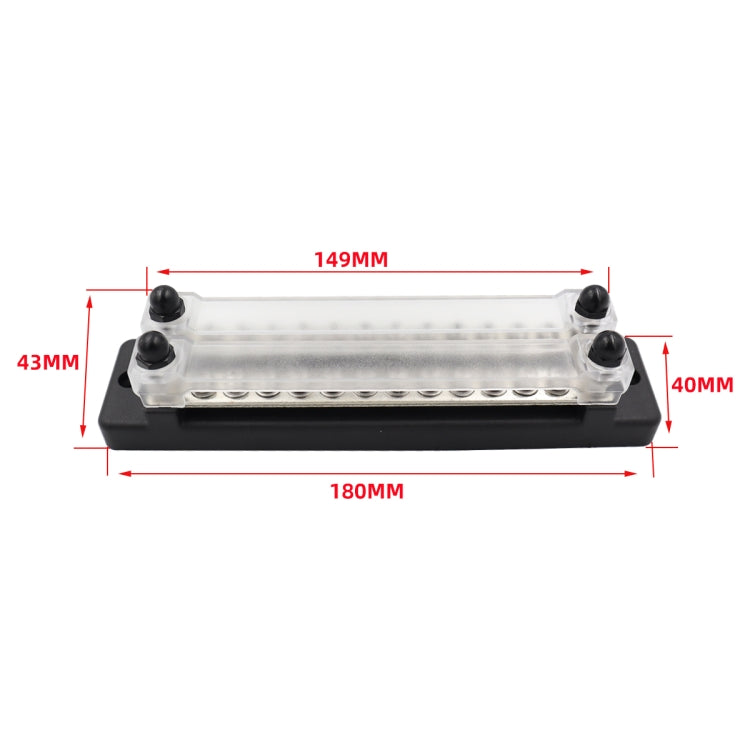 CP-3025 150A 12-48V RV Yacht Double-row 12-way Busbar with 28pcs Terminals, CP-3025