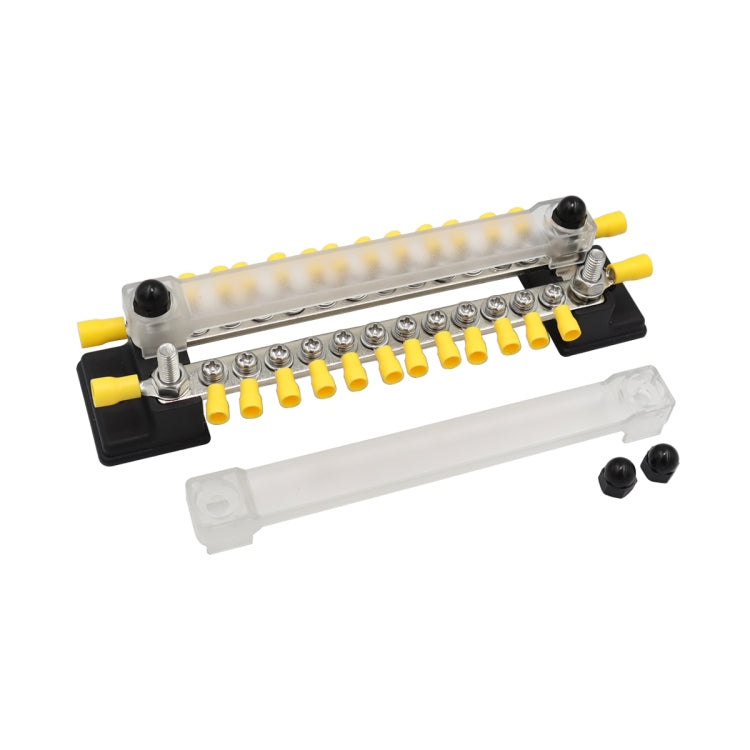 CP-3053 150A 12-48V RV Yacht Double-row 12-way Busbar with 28pcs Terminals, CP-3053