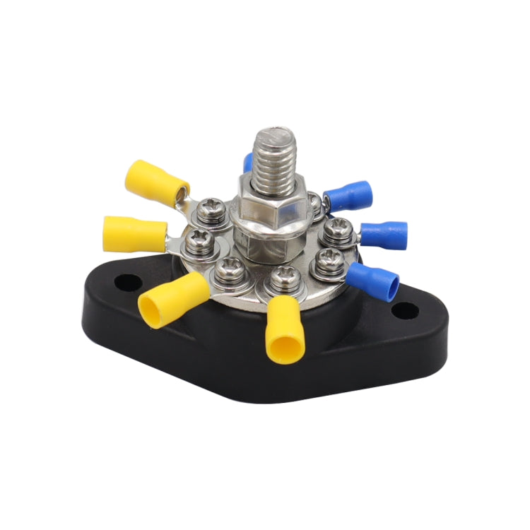3/8 inch M10 RV Yacht 8-way Terminal Stud with 2 M5x20 Screws + 16pcs Terminals, CP-3065, CP-3066