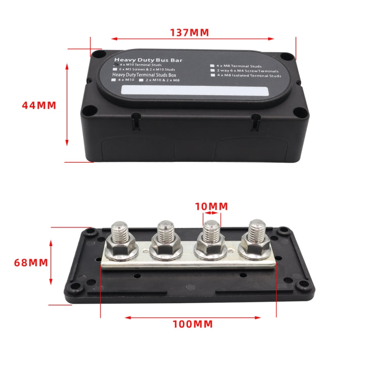 CP-3088-01 300A 48V 4-way M10 Terminal Busbar, CP-3088-01