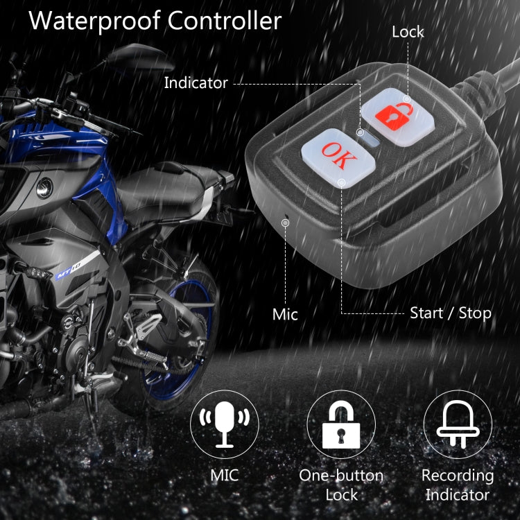 SE20 2.0 inch 1080P Waterproof HD Motorcycle DVR, Support TF Card / Cycling Video / Parking Monitoring, SE20