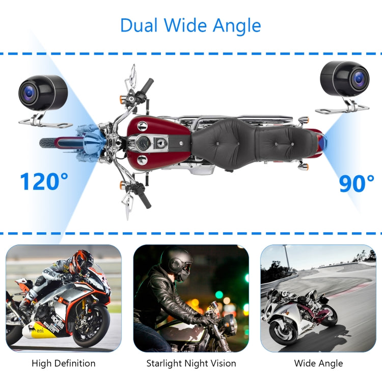 SE20 2.0 inch 1080P Waterproof HD Motorcycle DVR, Support TF Card / Cycling Video / Parking Monitoring, SE20
