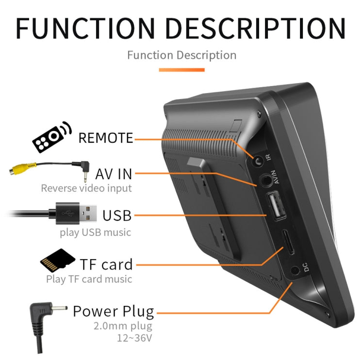 B5300A 7 inch Wireless CarPlay Car Bluetooth MP5 Player, Support Mobile Phone Interconnection, B5300A
