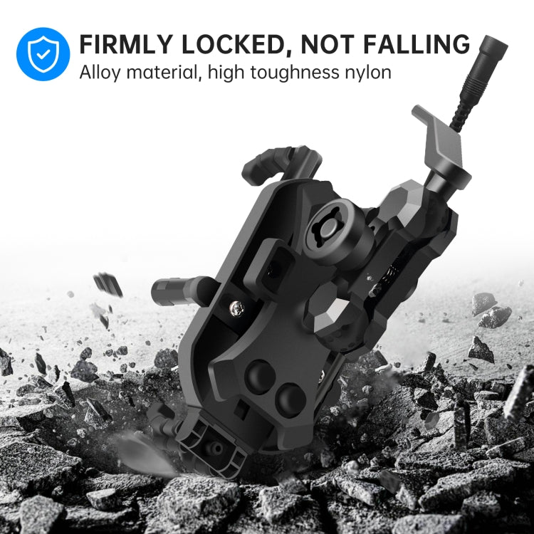 WUPP CS-1848B1 15W Motorcycle Wireless Fast Charging Phone Navigation Holder, Rearview Mirror Type