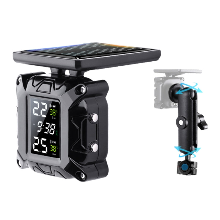 M9 Color Screen Motorcycle Solar Wireless Tire Pressure Monitor, With Handbar Mount, With Rear Mirror Screw Mount, With Rear Mirror Bolt Mount, With M10 Fixed Mount