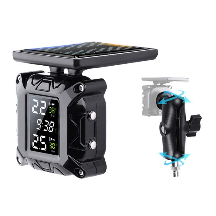 M9 Color Screen Motorcycle Solar Wireless Tire Pressure Monitor, With Handbar Mount, With Rear Mirror Screw Mount, With Rear Mirror Bolt Mount, With M10 Fixed Mount