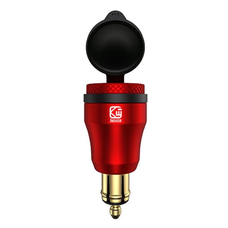 Motorcycle European-style Small-caliber Aluminum Alloy QC 3.0 + PD Fast Charge USB Charger, Red