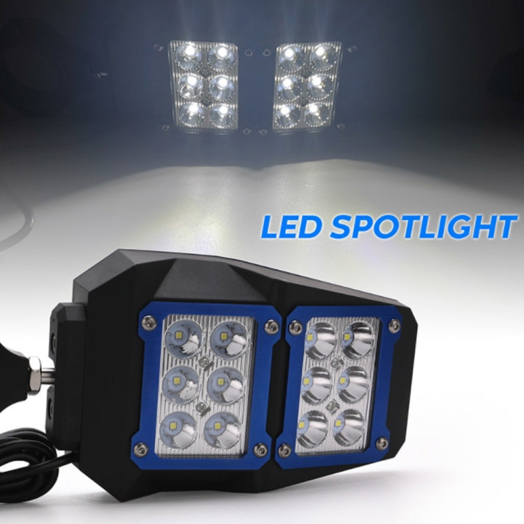 For 1.75 - 2 inch UTV-26 UTV / ATV Three Color Rear Frame Reflective Mirror with LED Lights, UTV-26