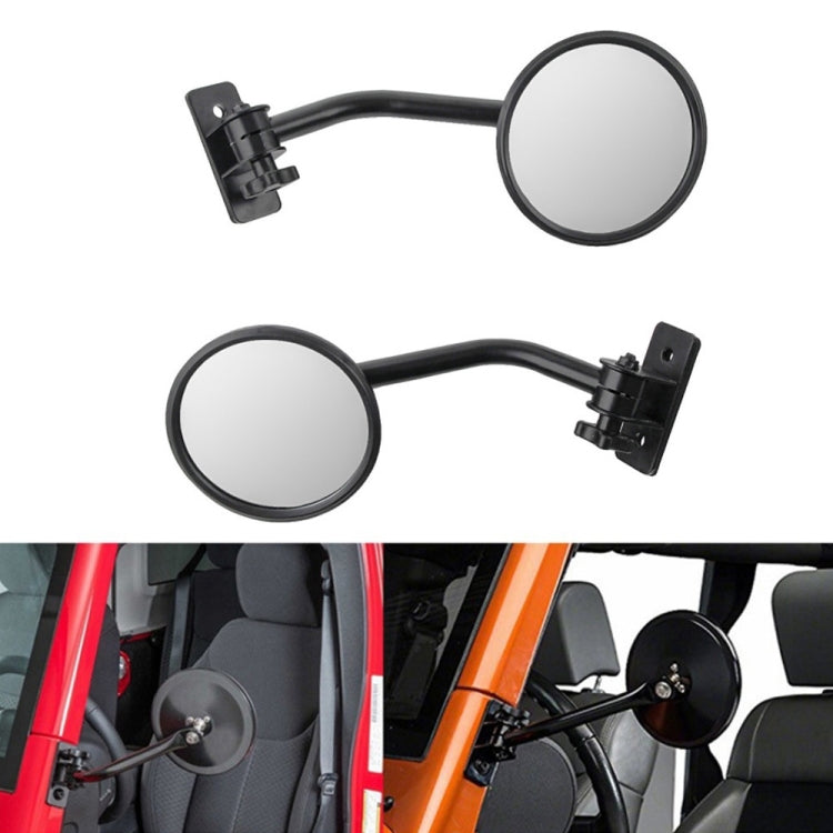 SF-JP-002 1 Pair For Jeep Wrangler Modified A-Pillar Round Shape Rearview Mirror Reversing Mirror, SF-JP-002